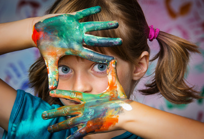 little girl and colors - portrait